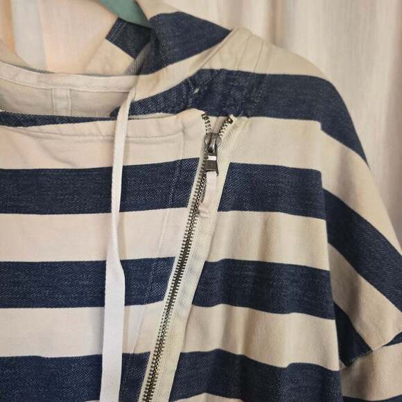 LOFT Striped full zip hoodie small - Picture 2 of 6